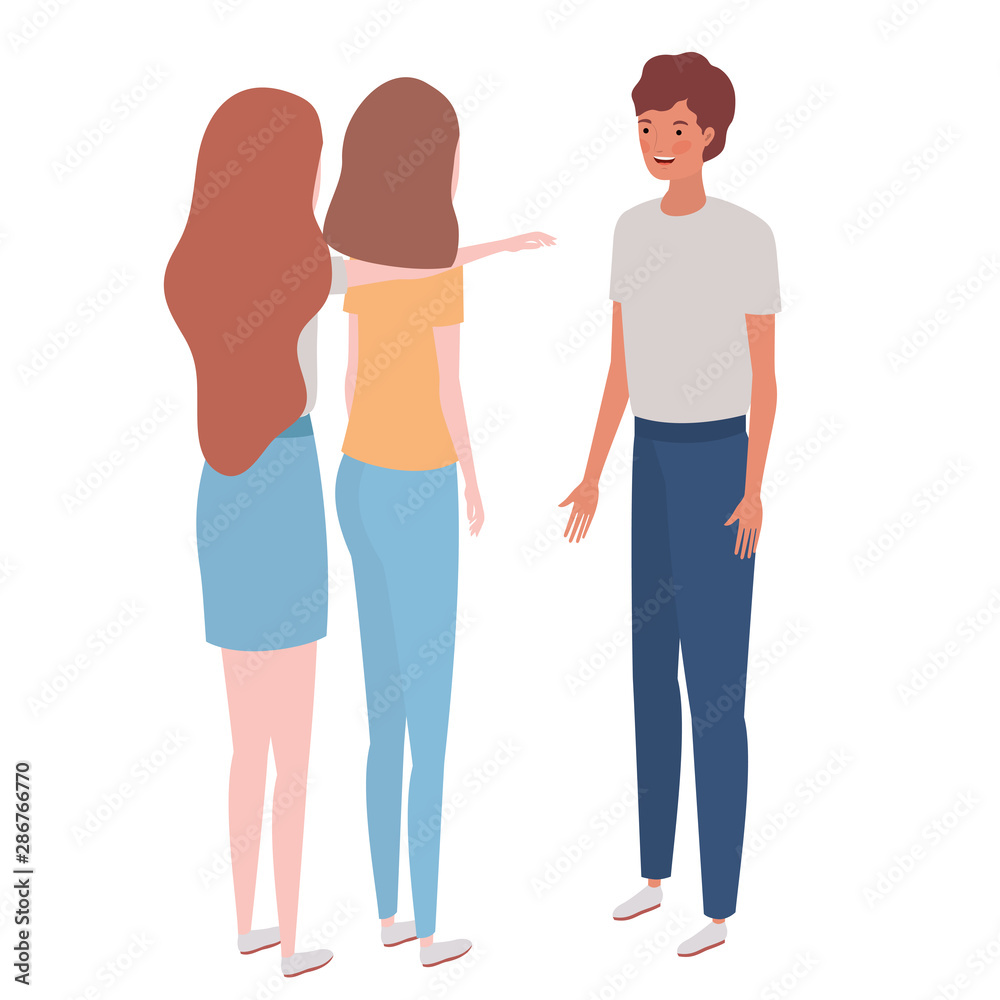 Fototapeta premium group of people standing on white background