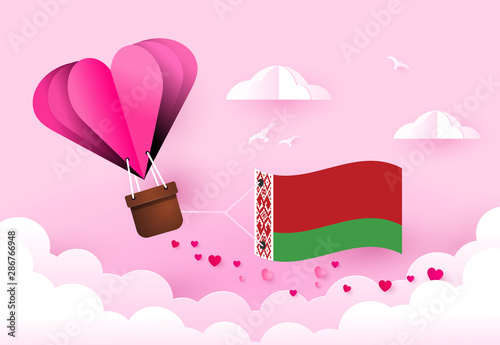 Heart air balloon with Flag of Belarus for independence day or something similar