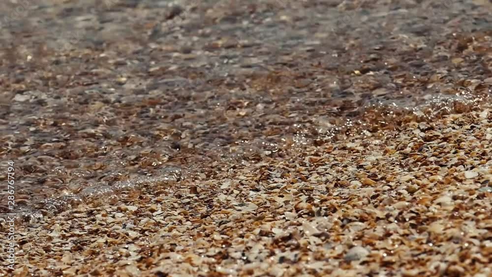 Sea close-up. Waves in slow motion. Beach background. Travel template for design. Sea close-up. Waves in slow motion. Beach background. Travel template for design.