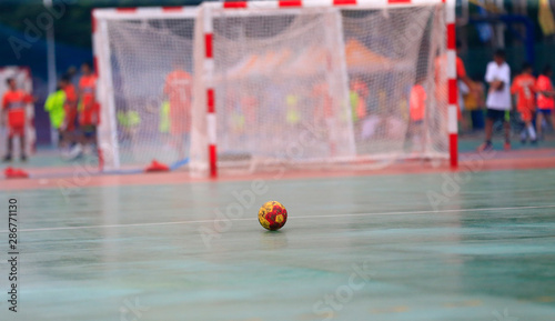 A handball on the playing field