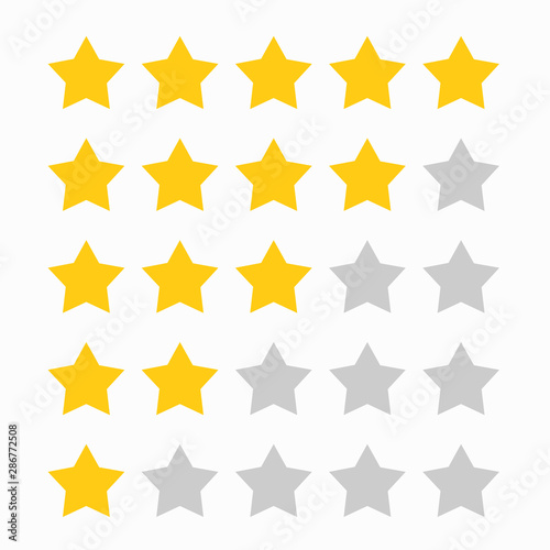 Classification Stars Rating Rate Score -  Badge Flat Colors Design Icon - Award Reward Recommended Review Film Movie TV show. Vector Illustration
