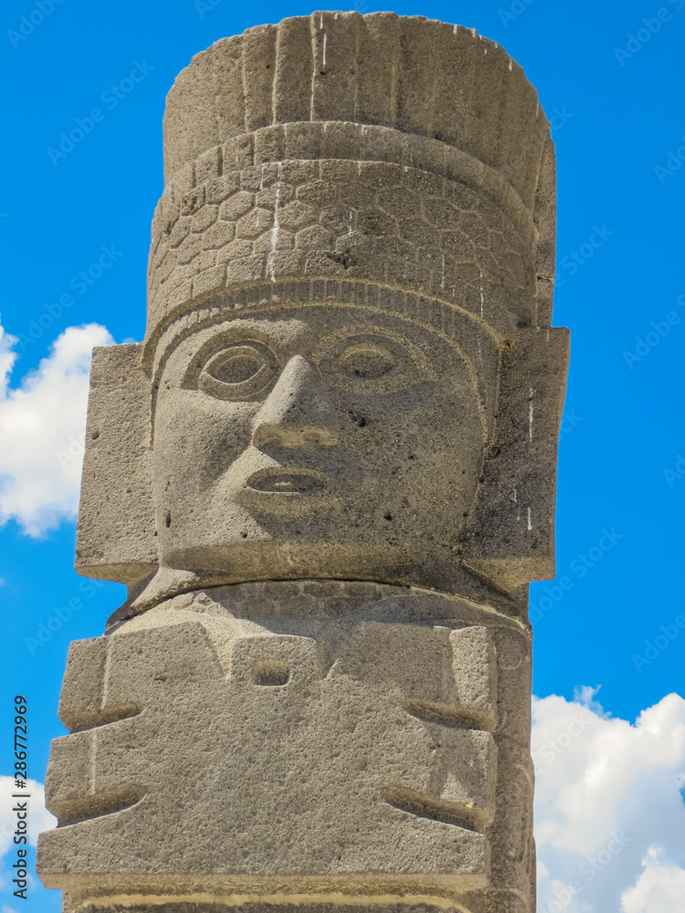 Pre-Columbian Stone Warrior Statue - Atlantes de Tula,  Mexico