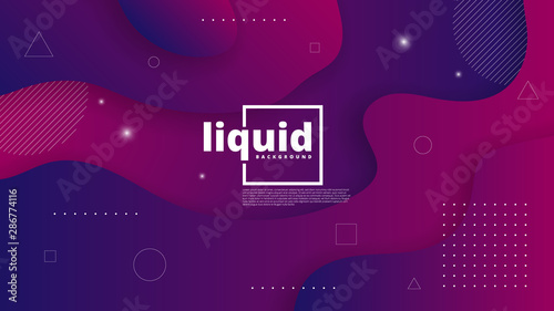 Abstract modern graphic element. Dynamical colored forms and waves. Gradient abstract banner with flowing liquid shapes. Template for the design of a website landing page or background.