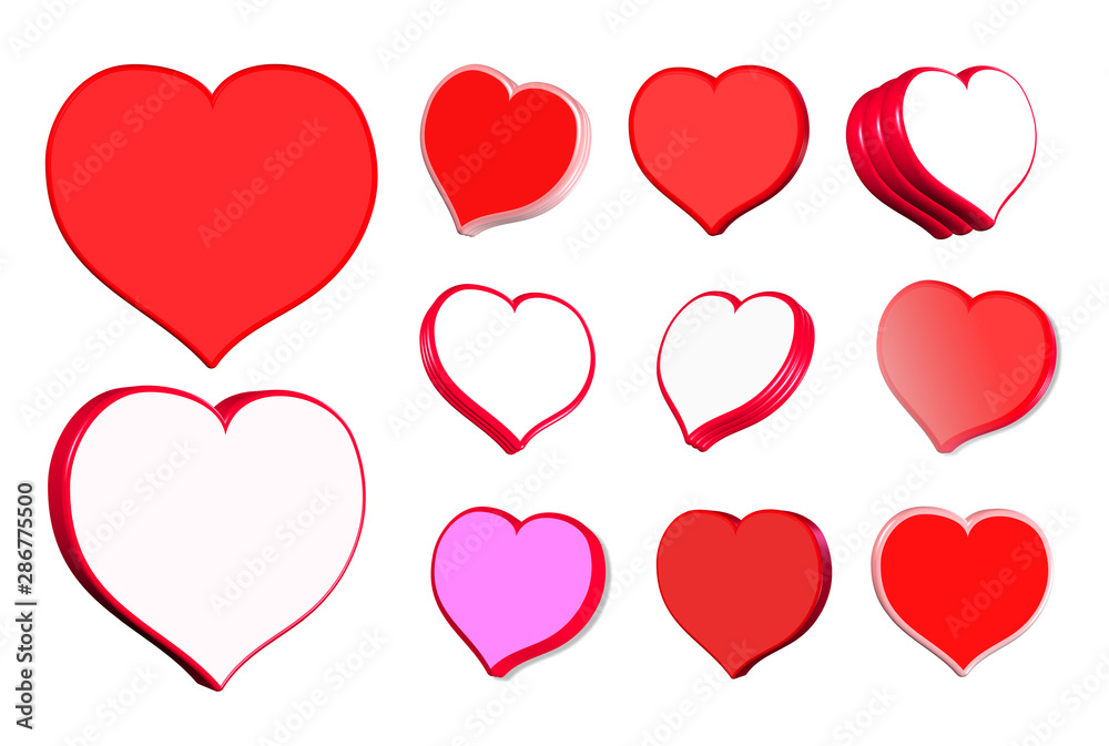 Set red hearts Set red hearts