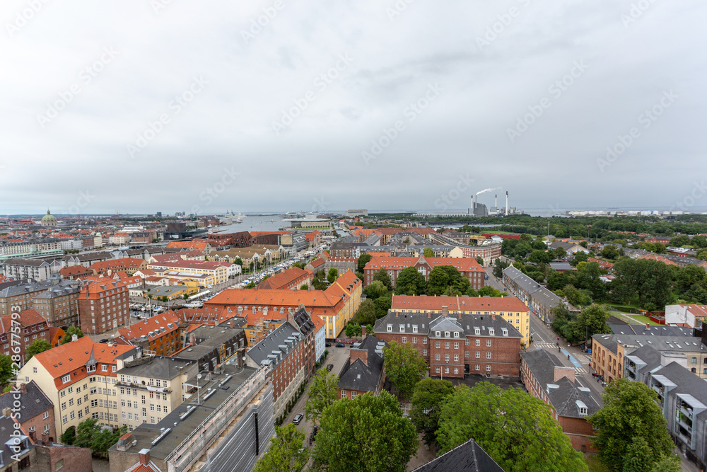 Obraz premium Panoramic view from a plane over Copenhagen