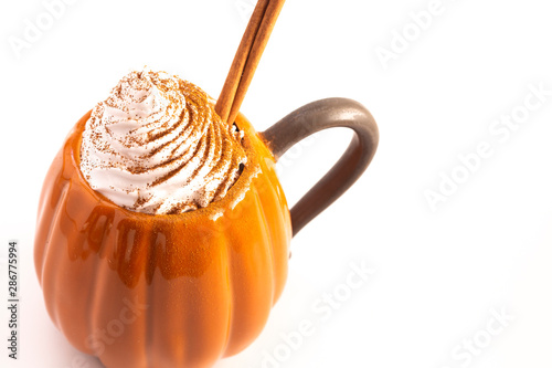 A Pumpkin Spice Latte Isolated on a White Background
