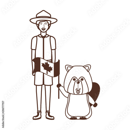 Isolated beaver animal and ranger design vector illustration