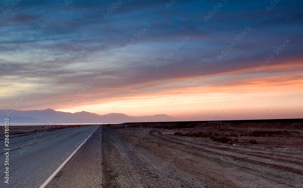 Desert Highway Sunset