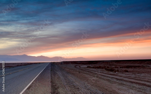 Desert Highway Sunset