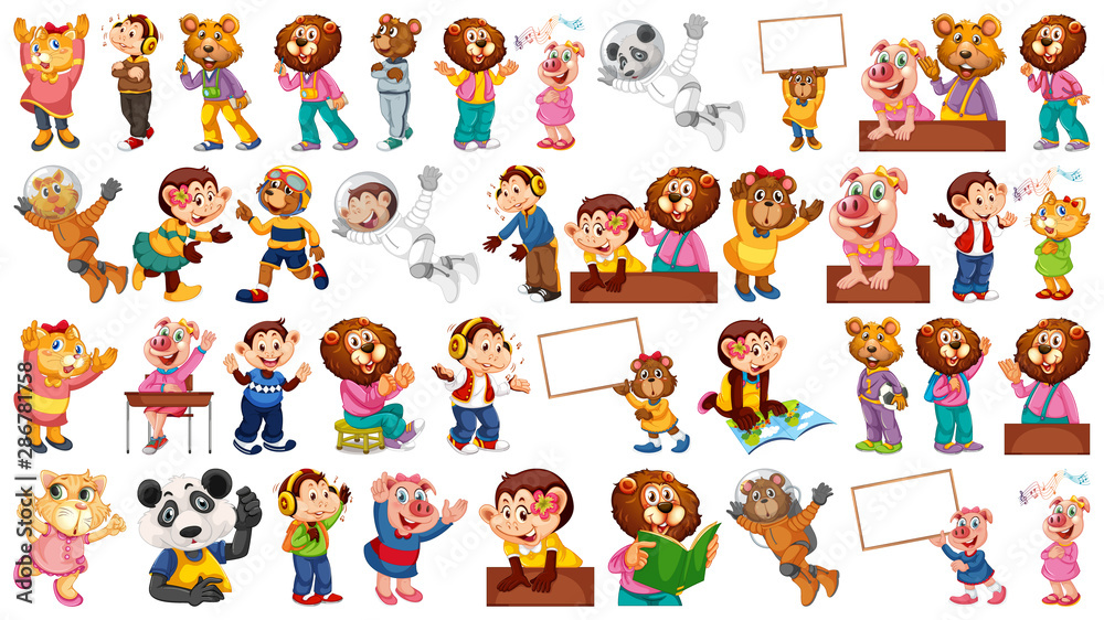 Animals acting in human-like actions and poses Animals acting in human-like actions and poses