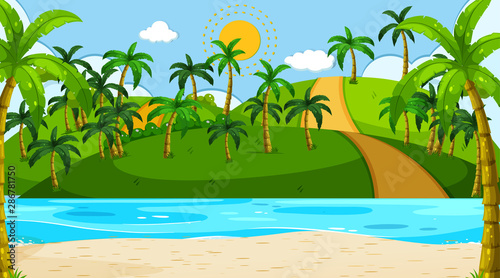 Empty nature beach ocean coastal landscape