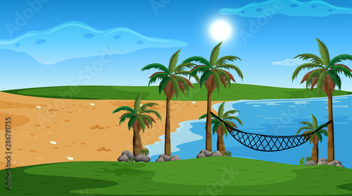 Empty nature beach ocean coastal landscape