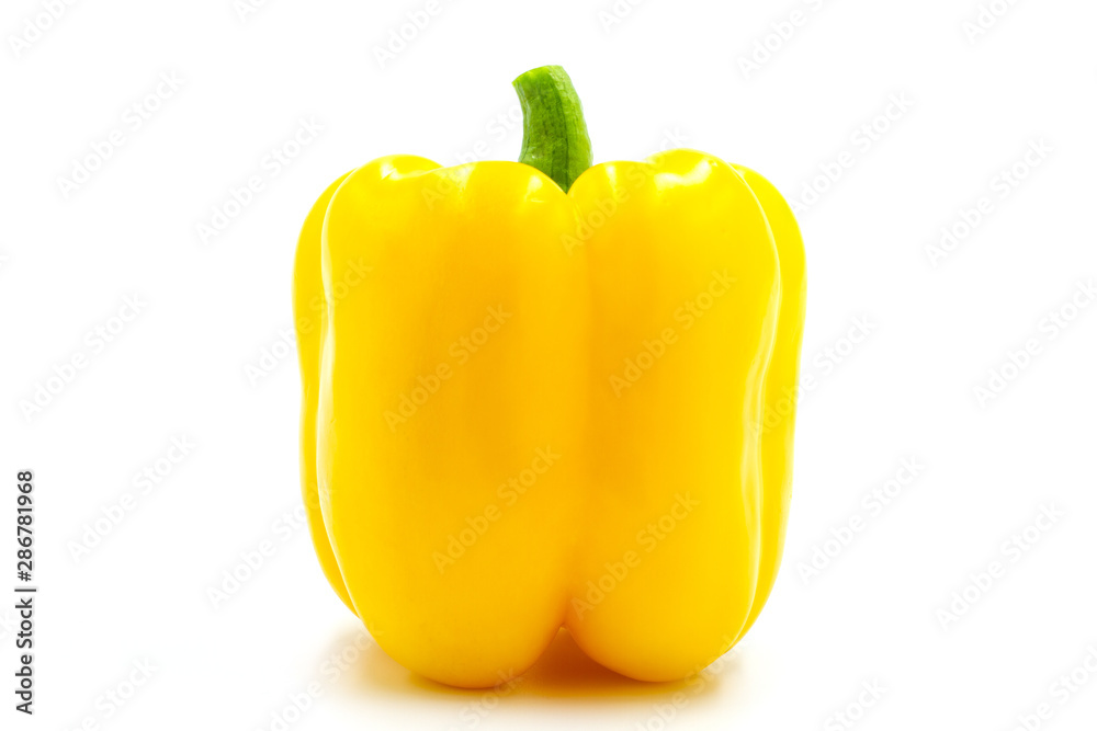 Sweet yellow bell pepper on white background. Sweet yellow bell pepper on white background.
