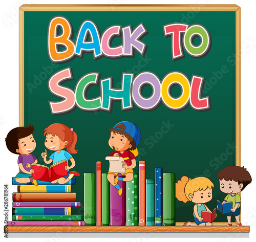 Back to school template with student