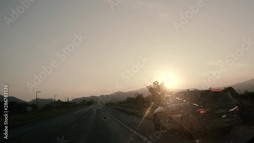 sunset on road