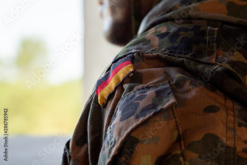 German soldier with a gun at military training area