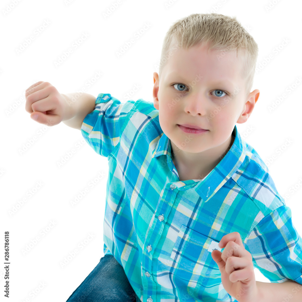 Portrait of little boy close-up, isolated. Portrait of little boy close-up, isolated.