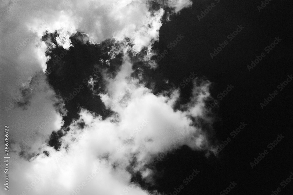 Fototapeta Chiński Chinoiserie black and white sky with clouds; looks