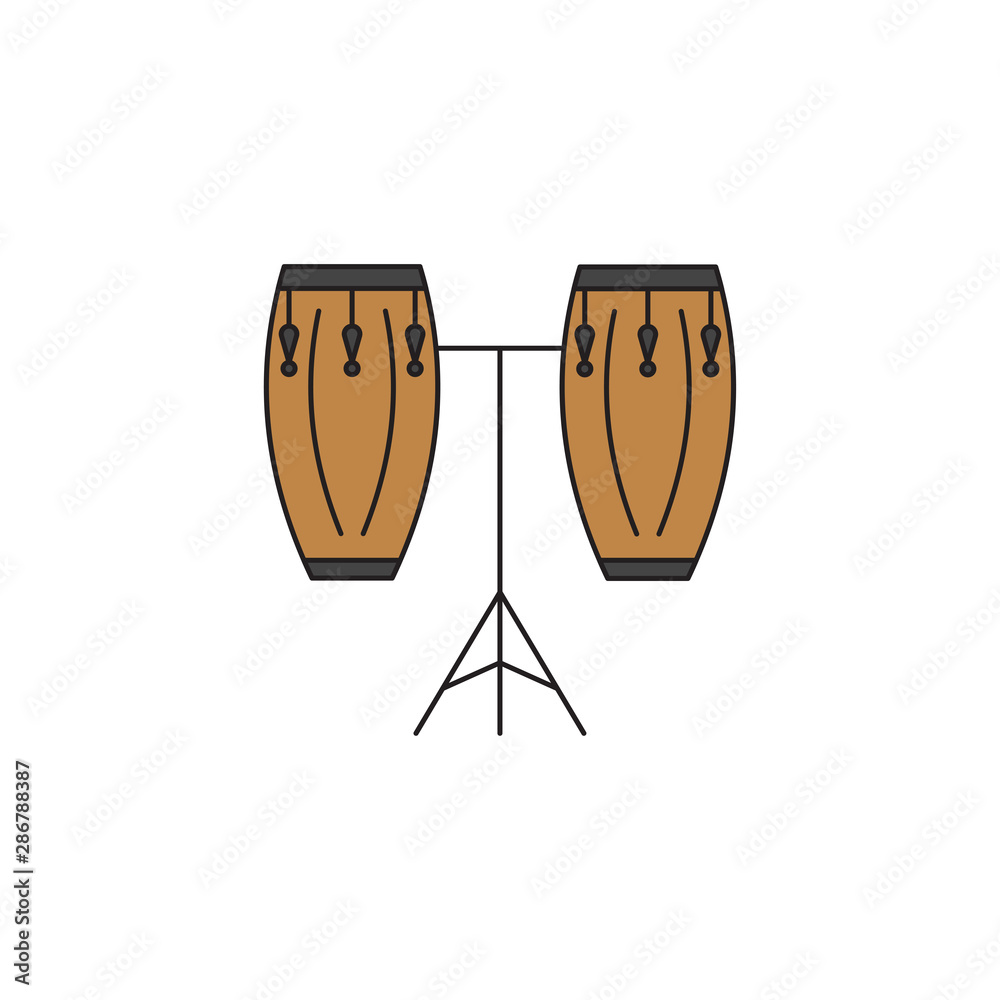 Conga drum vector icon symbol isolated on white background Conga drum vector icon symbol isolated on white background