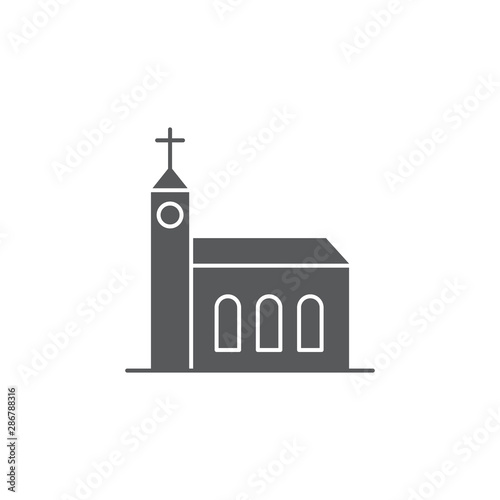 Church building vector icon symbol Christian isolated on white background