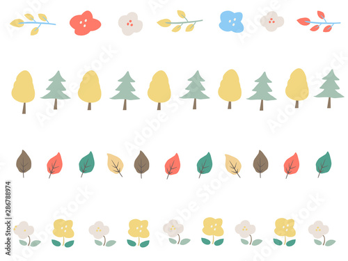 秋の植物ライン飾りセット　北欧風