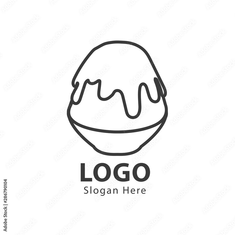 Obraz premium bingsu logo design illustration vector