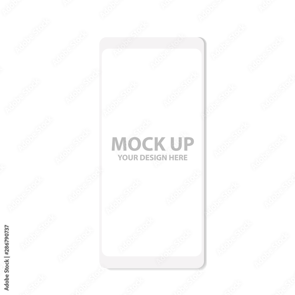  Mockup Smartphone Isolated on White Background.Vector illustration