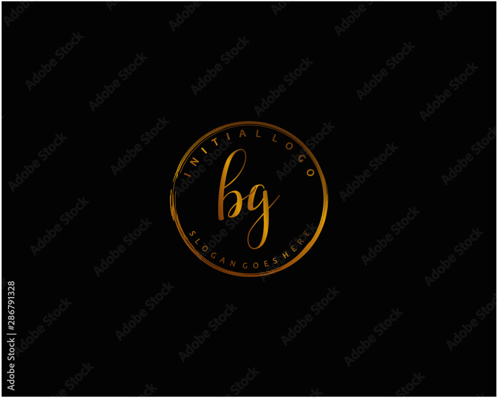 BG Initial handwriting logo vector BG Initial handwriting logo vector