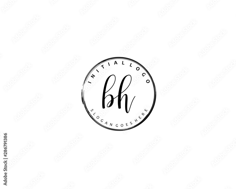 BH Initial handwriting logo vector BH Initial handwriting logo vector