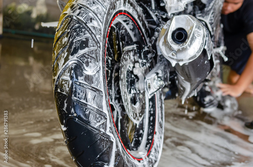 Motorcycle wash photo