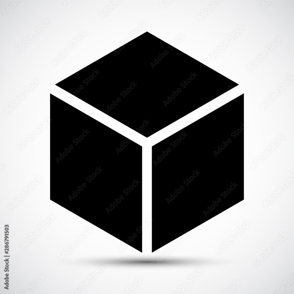 Cube Icon Black Sign Isolate on white Background,Vector Illustration Cube Icon Black Sign Isolate on white Background,Vector Illustration
