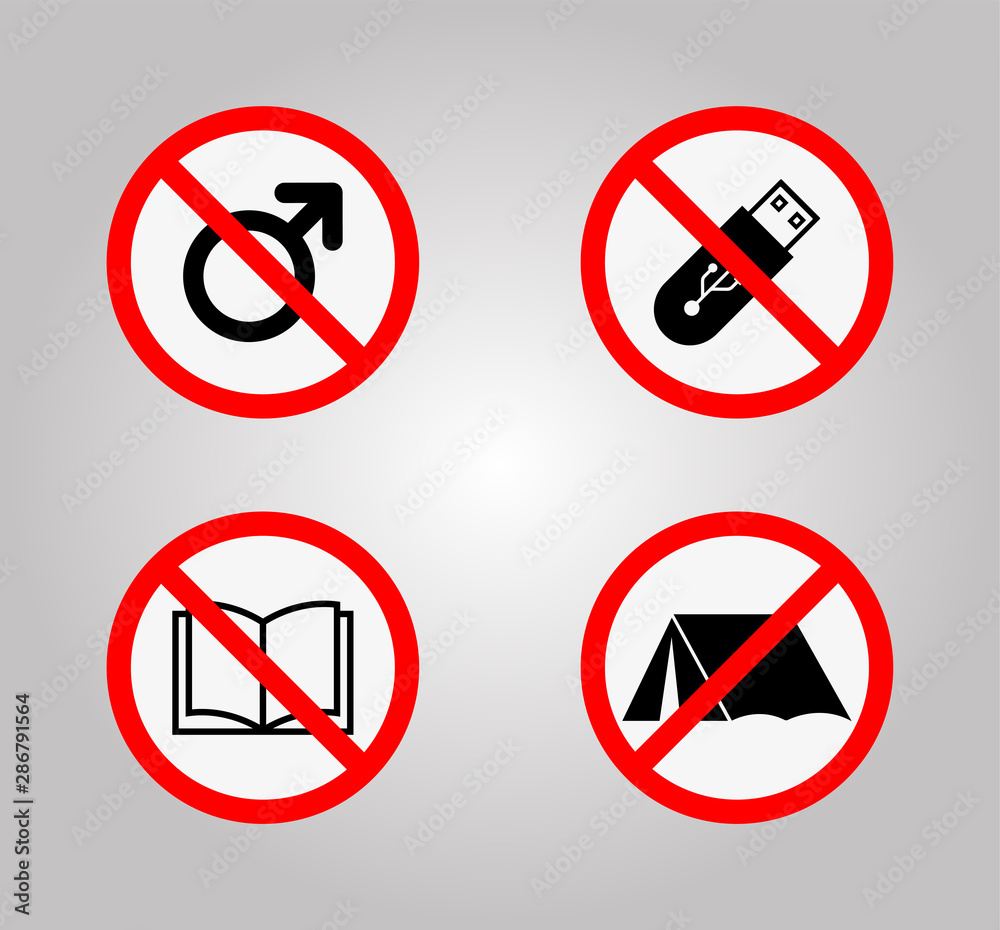 Prohibition Signs and Various warning sign icon Symbol Sign Isolate on White Background Prohibition Signs and Various warning sign icon Symbol Sign Isolate on White Background