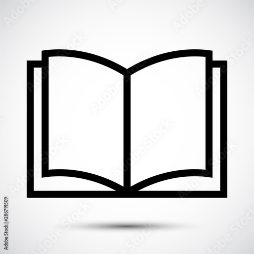 Book Icon Black Symbol Isolate on white Background,Vector Illustration
