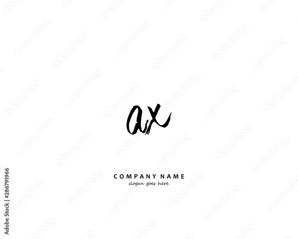 AX Initial handwriting logo vector	