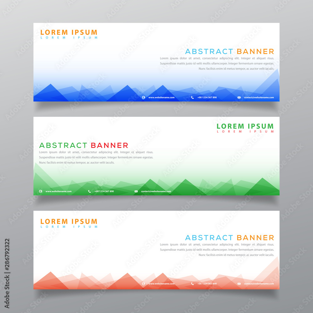 Fototapeta premium 3 Vector abstract geometric design banner. Modern design -Vector