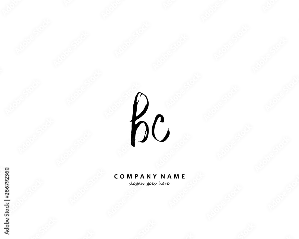 BC Initial handwriting logo vector BC Initial handwriting logo vector