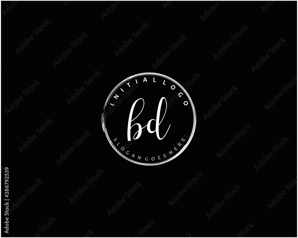 BD Initial handwriting logo vector	