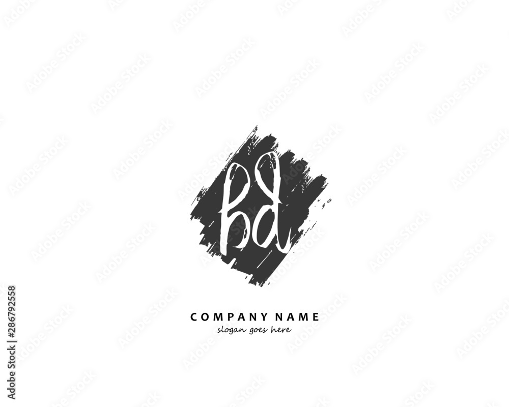 Obraz premium BD Initial handwriting logo vector 