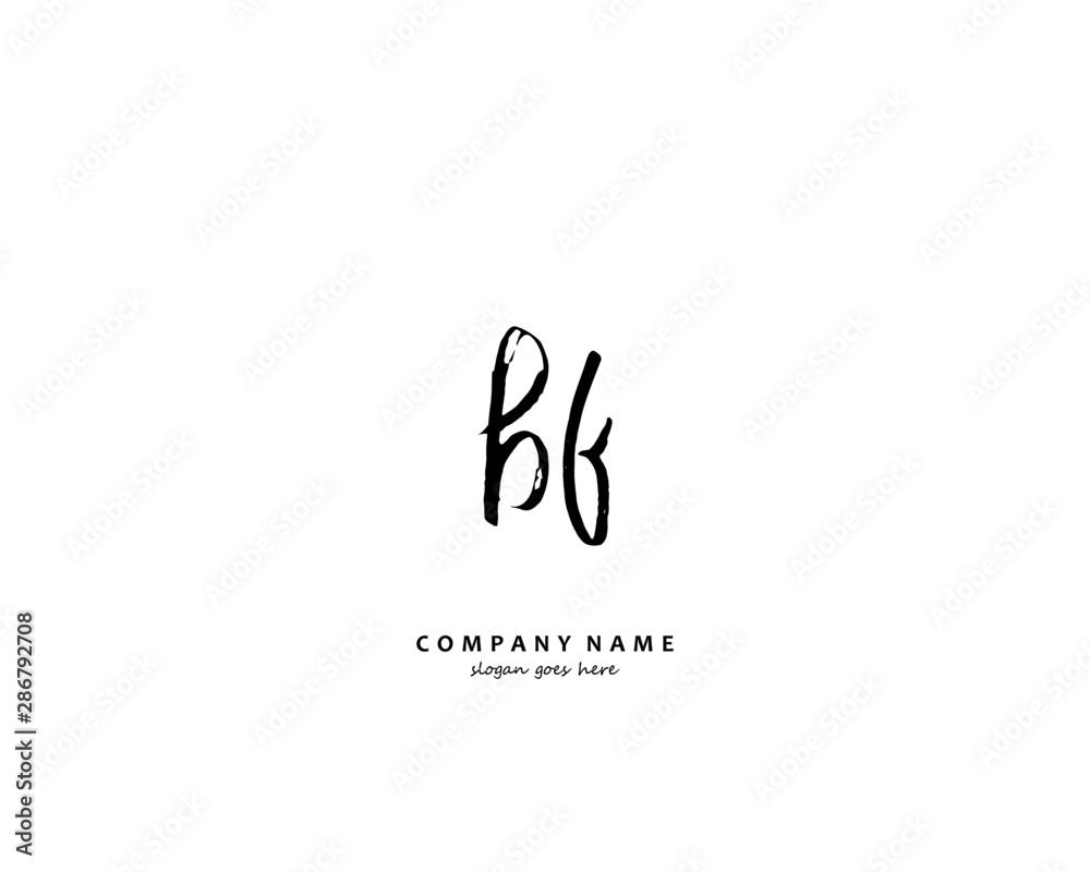 BF Initial handwriting logo vector BF Initial handwriting logo vector