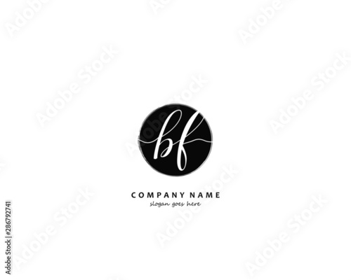 BF Initial handwriting logo vector 