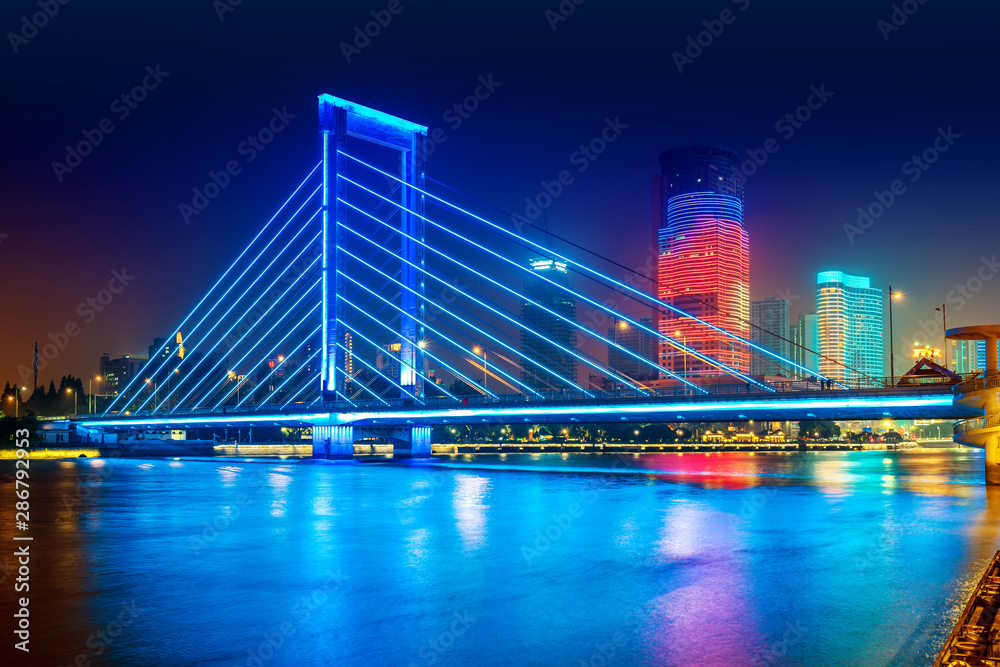 Fototapeta premium Ninbo City, China, night view