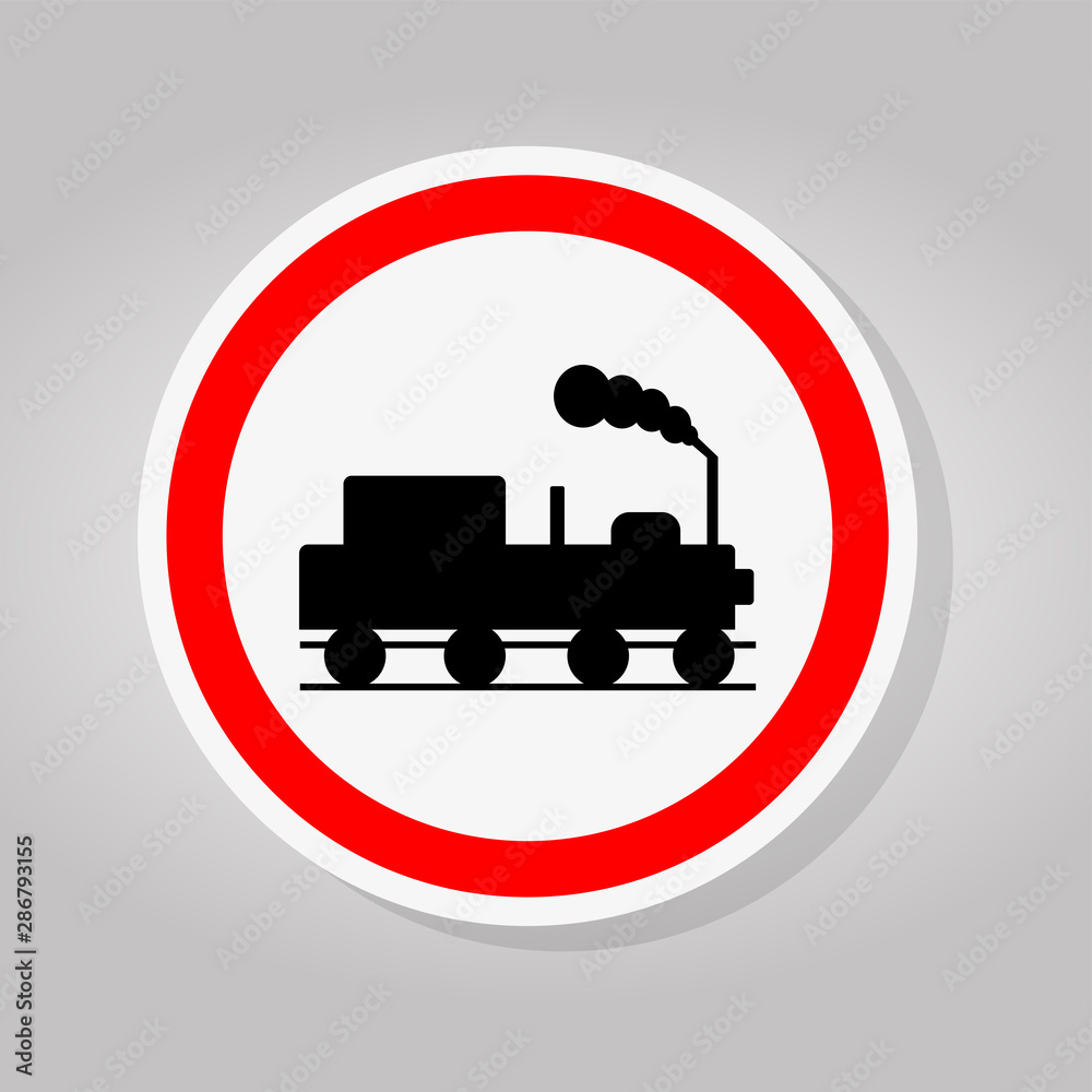 Train Railroad Traffic Road Sign Isolate On White Background,Vector Illustration Train Railroad Traffic Road Sign Isolate On White Background,Vector Illustration
