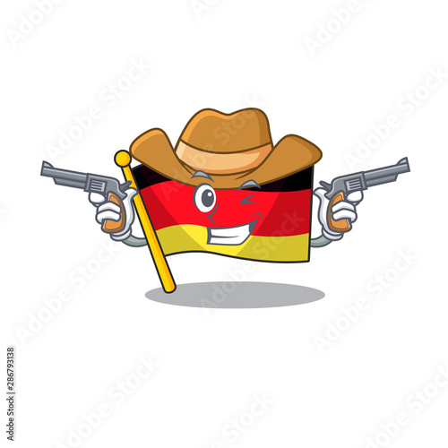 Cowboy germany flag cartoon isolated the mascot