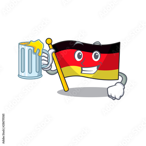With juice flag germany cartoon formed with character
