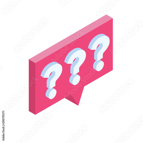 Question isometric icon concept .  Social media illustration.
