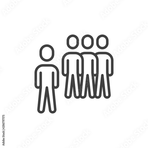 Team group leader line icon. Teamwork  staff linear style sign for mobile concept and web design. Group of people outline vector icon. Symbol  logo illustration. Vector graphics