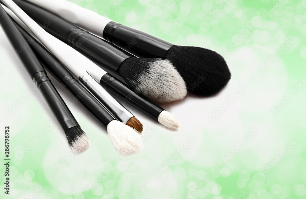 Various set of professional makeup brushes