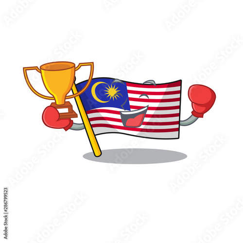 Boxing winner malaysia mascot flag kept in cupboard