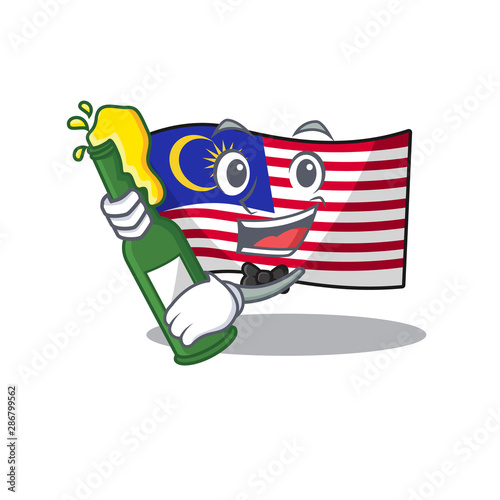With beer malaysia mascot flag kept in cupboard