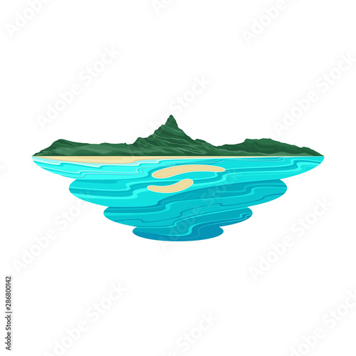 Bora Bora Island Beach and Lagoon Landscape Vector